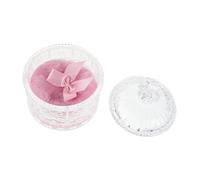 HEATSHAKING Set 1 Puff per Cipria Grande Rosa in Materiale Morbido Lavabile e Riutilizzabile Contenitore in Vetro 3,34" per Make-up Viso e Corpo, per Ritocchi e Polvere Libera