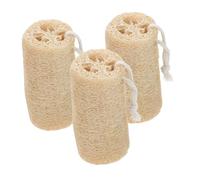 HEATSHAKING Set 3 Pezzi Spugne in Luffa Naturali Esfolianti per Corpo Elevato potere Pulente, per Doccia e Bagno in Materiale Luffa Resistente