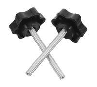 HEATSHAKING Set di Accessori per Deambulatore Pomello Vite a Stella M6 in Plastico e Metallo, Facile Installazione e Uso Versatile per Regolazione Assistente Cammino Nero
