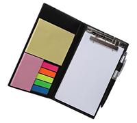 HEATSHAKING Set di Memo Adesivi Copertina in Pu Nero per Ufficio e Scuola, Blocchetto per Scrivere Piani e Appunti, Accessorio Pratico per Forniture per Ufficio