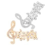 HEATSHAKING Spille Nota Musicale in Lega 2 Pezzi per Donne, Eleganti e Vivaci, Perfette per Abbinare Vestiti, Borse o Cappelli, Regalo Significativo e Rispetto per L'ospite