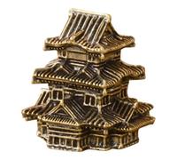 HEATSHAKING Statua Pagoda in Ottone Vintage Decorazione Tridimensionale per Giardino Zen e Interni Design Artistico Mini Padiglione Ornamentale Oro