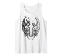 Heaven And Hell Demon Angel Skull Gothic Tattoo Canotta