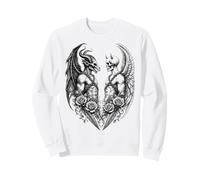 Heaven And Hell Demon Angel Skull Gothic Tattoo Felpa