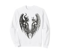 Heaven And Hell Demon Angel Skull Gothic Tattoo Felpa