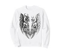 Heaven And Hell Demon Angel Skull Gothic Tattoo Felpa