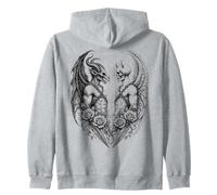 Heaven And Hell Demon Angel Skull Gothic Tattoo Felpa con Cappuccio