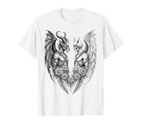 Heaven And Hell Demon Angel Skull Gothic Tattoo Maglietta