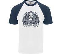 Heaven & Hell Angel Teschio Giorno Dei Morti DA UOMO S/S Baseball T-Shirt