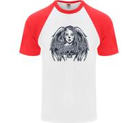 Heaven & Hell Angel Teschio Giorno Dei Morti DA UOMO S/S Baseball T-Shirt
