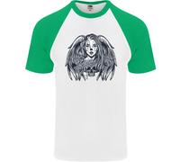 Heaven & Hell Angel Teschio Giorno Dei Morti DA UOMO S/S Baseball T-Shirt