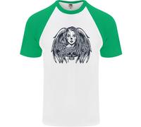 Heaven & Hell Angel Teschio Giorno Dei Morti Uomo S/S Baseball T-Shirt