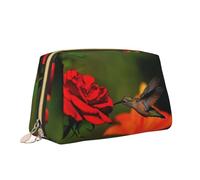 Heaven Hummingbird Print Makeup Bag Portable Versatile Toiletry Bag Grande Capacità Borsa Cosmetica per le Donne, bianco, Taglia unica, Beauty case