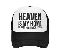 Heaven Is My Homes I'm Just Here Recruiting Unisex Cappellino con Visiera Classic Cappello Trucker Confortevole Snapback cap per Pesca Sport All'Aperto