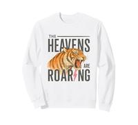 Heaven Roars Tiger Lightning Watercolor Graphic Felpa