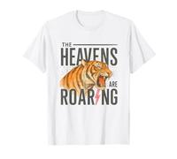 Heaven Roars Tiger Lightning Watercolor Graphic Maglietta