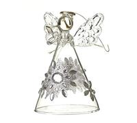Heaven Sends - Angelo natalizio in vetro con gonna a fiori, 8 cm
