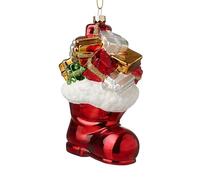 Heaven Sends Calza in vetro rosso con decorazione a forma di pallina regalo, Natale