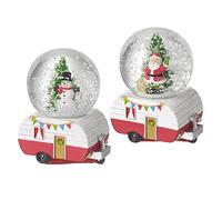 Heaven Sends Coppia di mini palle di neve per caravan, Babbo Natale e pupazzo di neve, 7 cm x 5 cm, GAC490