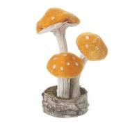 Heaven Sends Funghi velenosi in piedi in velluto arancione decorazione autunnale