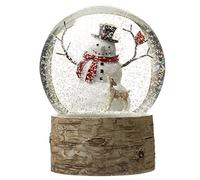 Heaven Sends Palla di Neve Classica con Pupazzo e Cerbiatto, Vetro Trasparente, 12 x 12 x 15 cm