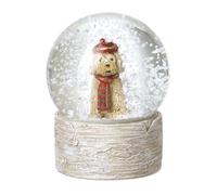 Heaven Sends Palla di neve natalizia con cane in tartan cappello e sciarpa