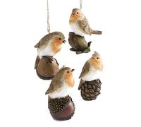 Heaven Sends - Set di 4 decorazioni natalizie tradizionali a pettirosso (7 cm)