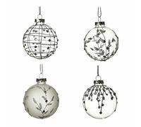 Heaven Sends Set di 4 palline di Natale in vetro smerigliato (7 cm) - decorazioni per albero di Natale - sfera di vetro - Natale