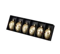 Heaven Sends Set di palline ovali da appendere in vetro dorato