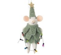 Heaven Sends Topolino in feltro con vestito da albero con luci da appendere - 17 cm - Decorazione per albero di Natale - Decorazione natalizia per la casa decorazione natalizia per le feste natalizie