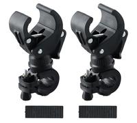 heavenlife 2 Pezzi Supporto per Torcia da Bici, Staffa Girevole a 360° per Luce Bicicletta, Morsetto Universale per Manubrio, Accessorio per Torcia e Lampada da Bici (Nero)