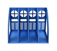 heavenlife Porta Quaderni da Scrivania, Portariviste con 4 Scomparti, Portariviste da Scrivania Verticale, Robusto Organizer in Plastica per A4 Documenti, Porta Libri per Scuola, Ufficio, Casa (Blu)