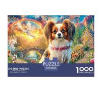 Heavenly Dog SceneElaborate 1000-Piece Jigsaw Puzzles for Adults A Mosaic of 1000 Challenging Puzzle Game Pieces - A Captivating And Demanding Gift for Adult And Youthful Minds Age 12 Years Up 38x26c
