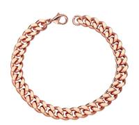 Heavenly Metals Bracciale cubano in puro rame, 99,9% rame massiccio, larghezza da 5 mm a 12 mm, lunghezza da 16,5 cm a 22,9 cm, unisex, confezione regalo inclusa, 7.5 Inch, Rame, Nessuna pietra