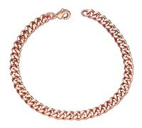 Heavenly Metals Bracciale cubano in puro rame, 99,9% rame massiccio, larghezza da 5 mm a 12 mm, lunghezza da 16,5 cm a 22,9 cm, unisex, confezione regalo inclusa, 6.5 Inch, Rame, Nessuna pietra