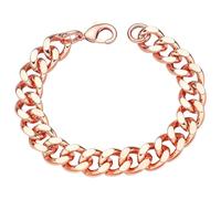 Heavenly Metals Bracciale cubano in puro rame, 99,9% rame massiccio, larghezza da 5 mm a 12 mm, lunghezza da 16,5 cm a 22,9 cm, unisex, confezione regalo inclusa, 8 Inch, Rame, Nessuna pietra preziosa