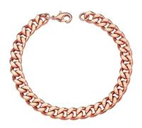 Heavenly Metals Bracciale cubano in puro rame, 99,9% rame massiccio, larghezza da 5 mm a 12 mm, lunghezza da 16,5 cm a 22,9 cm, unisex, confezione regalo inclusa, 8.5 Inch, Rame, Nessuna pietra