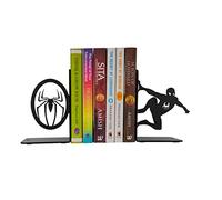 HeavenlyKraft Spiderman decorativo metallo Reggilibri fermalibri, antiscivolo, Book stopper Home/Office Decor/ripiani, 15 x 9,9 x 8 cm per pezzo, supporto esterno