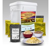 Heaven's Harvest Kit alimentare per famiglie "Protein Booster" per 25 anni - Fornitura alimentare di emergenza. Kit di sopravvivenza liofilizzato + secchio impermeabile per 25 anni di conservazione.