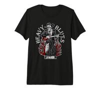 Heavy Blues Scheletro Chitarrista Blues Musicista Maglietta Premium