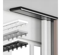 Heavy Du 2,9 m alluminio montaggio a soffitto asta scorrevole con HooPerfect per camera da letto soggiorno hotel Blac2.9m design