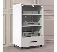 Heavy Du 3 livelli o rack su ruote, moderno armadio AV e supporto da gioco Ma per casa, ufficio e teatro, bianco slish h perfetto per TV e intrattenimento