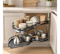 Heavy Du 91,4 cm Blind Corner Cabinet estraibile nizer, 2 livelli Soft Close Lazy Susan, regolabile in altezza oscillante sinistra Sto Solut per cucina Cabi