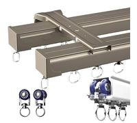Heavy Du Aluminium ain Track System - Doppio binario montato a soffitto per camper Bay & divisori - liscio ain Trac per uso domestico e ufficio