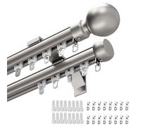 Heavy Du AluminumainSystem with Rollers 50800 cm - Aste per montaggio a parete e divisori, perfetto per soggiorni e hotel (grigio, 620 cm)