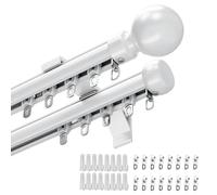 Heavy Du AluminumainwithRollers - Sistema di guide scorrevoli da parete per divisori e stanze, 50800 cm, ideale per soggiorno e hotel (bianco, 190 cm)