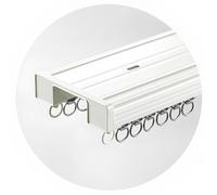 Heavy Du - Asta divisoria a soffitto in alluminio silenziosa, 1,2 m, colore: bianco, perfetta per la decorazione di casa e ufficio