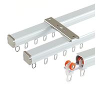 Heavy-Du - Binario a 2 binari in lega di alluminio, sistema da soffitto da 3,5 m, per soggiorno e camera da letto, scorrevole, perfetto come decorazione per la casa