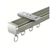 Heavy-Du - Binario scorrevole silenzioso in alluminio per divisori e trattamenti per finestre, guide scorrevoli, montaggio a soffitto, perfetto per la decorazione di casa e ufficio