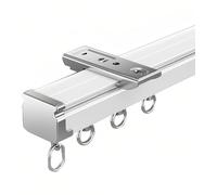 Heavy-Du - Binario scorrevole silenzioso in alluminio per divisori, trattamenti per finestre e ains, guide scorrevoli scorrevoli, design a soffitto per un facile inserimento